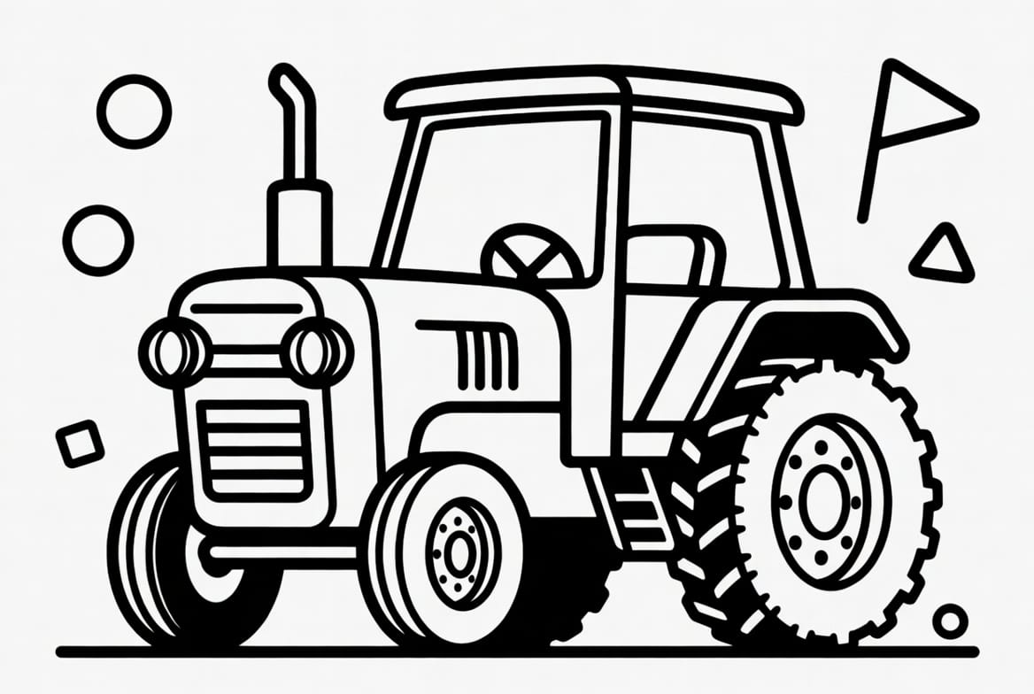 Büyük Tekerlekli Traktör Boyama Boyama